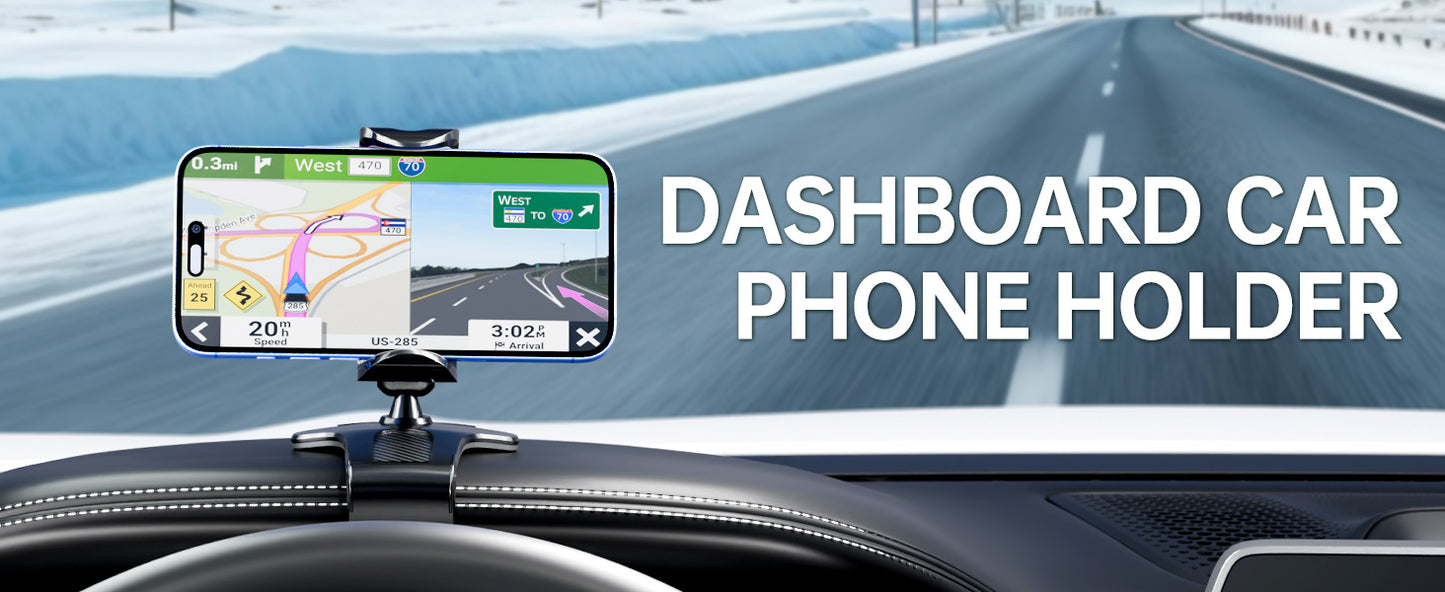 360° Rotating Car Dashboard Phone Holder | Universal Smartphone Clip Mount