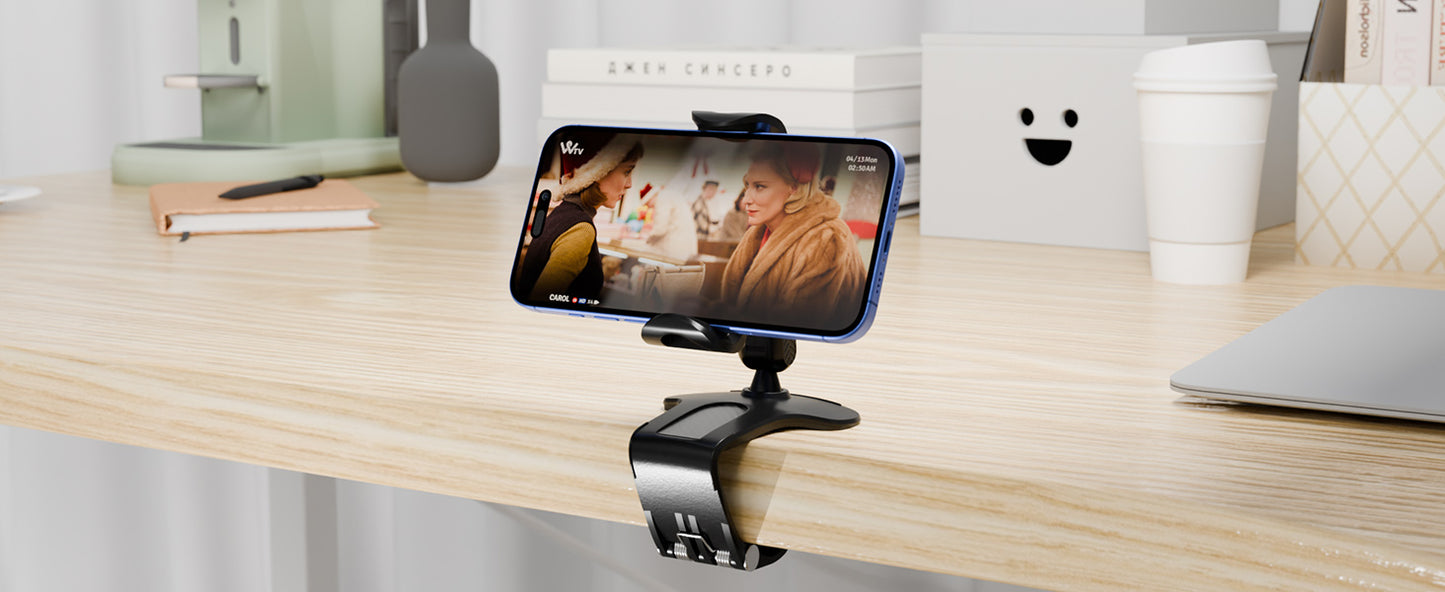 360° Rotating Car Dashboard Phone Holder | Universal Smartphone Clip Mount