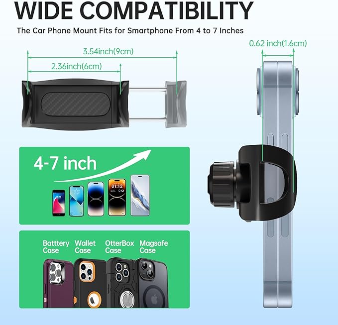 360° Rotating Car Dashboard Phone Holder | Universal Smartphone Clip Mount