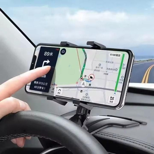 360° Rotating Car Dashboard Phone Holder | Universal Smartphone Clip Mount